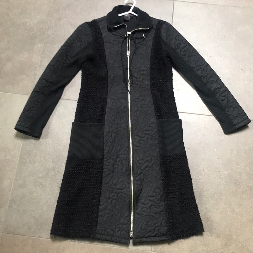 Anac black  full length quilted/ sweater coat